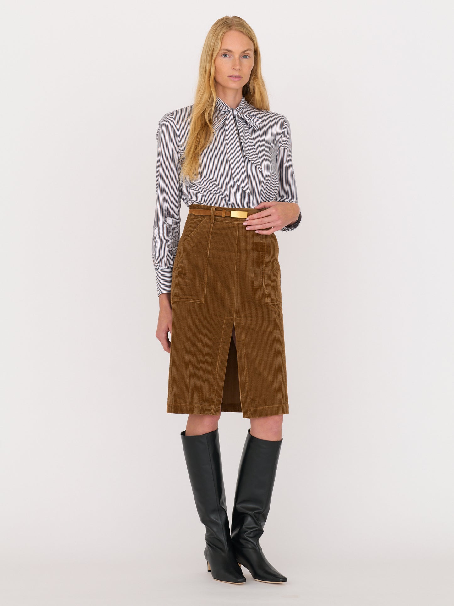 Bristol Shirt - Blue/Brown Stripe