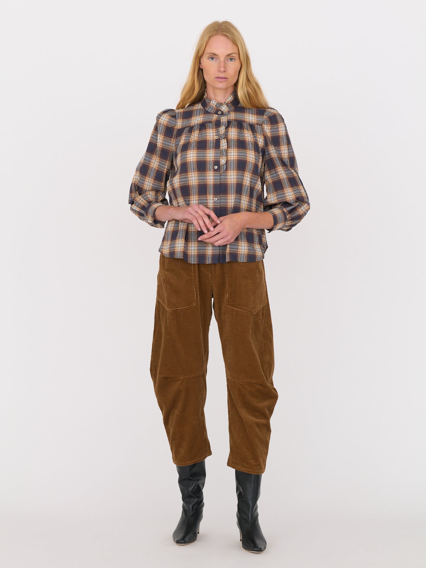 René Shirt — Camel Plaid