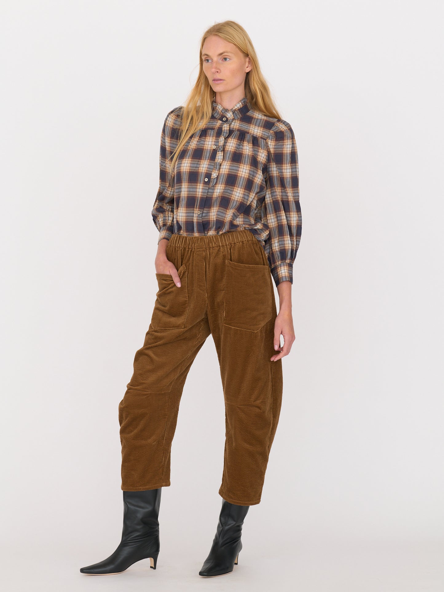 René Shirt — Camel Plaid