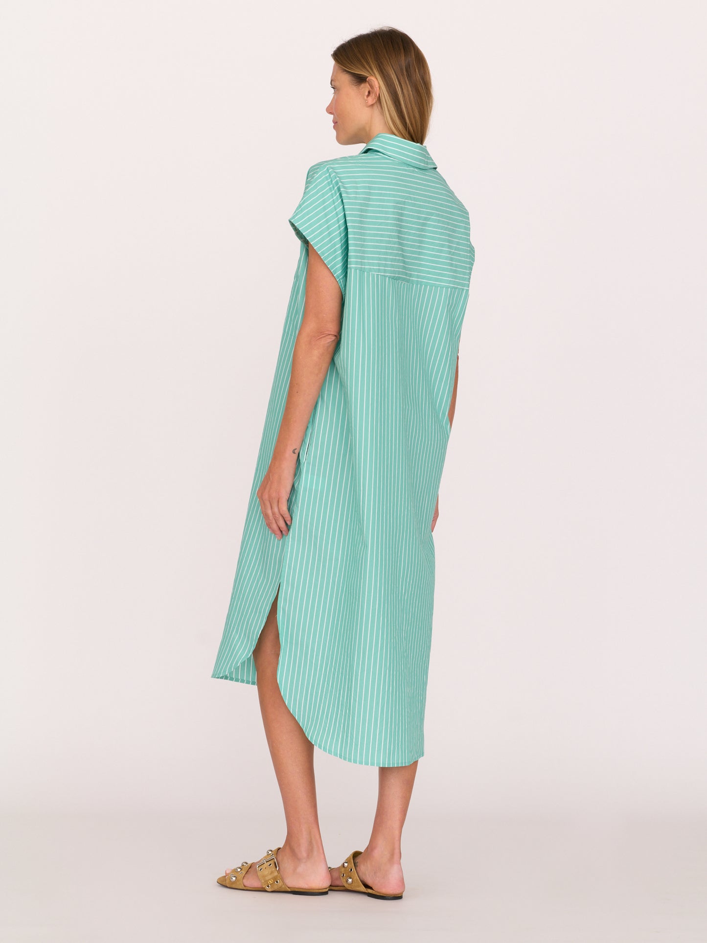 Alba Dress - Turquoise Stripe