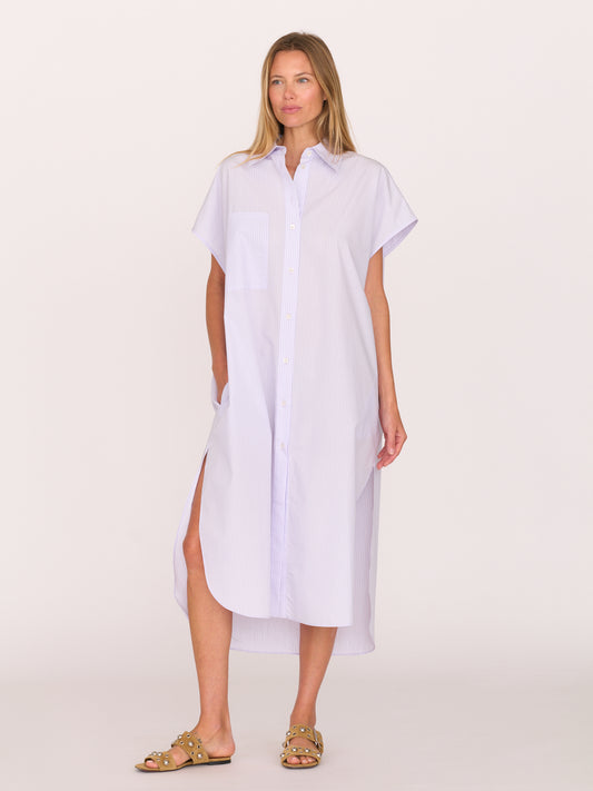 Alba Dress - Lavender Stripe