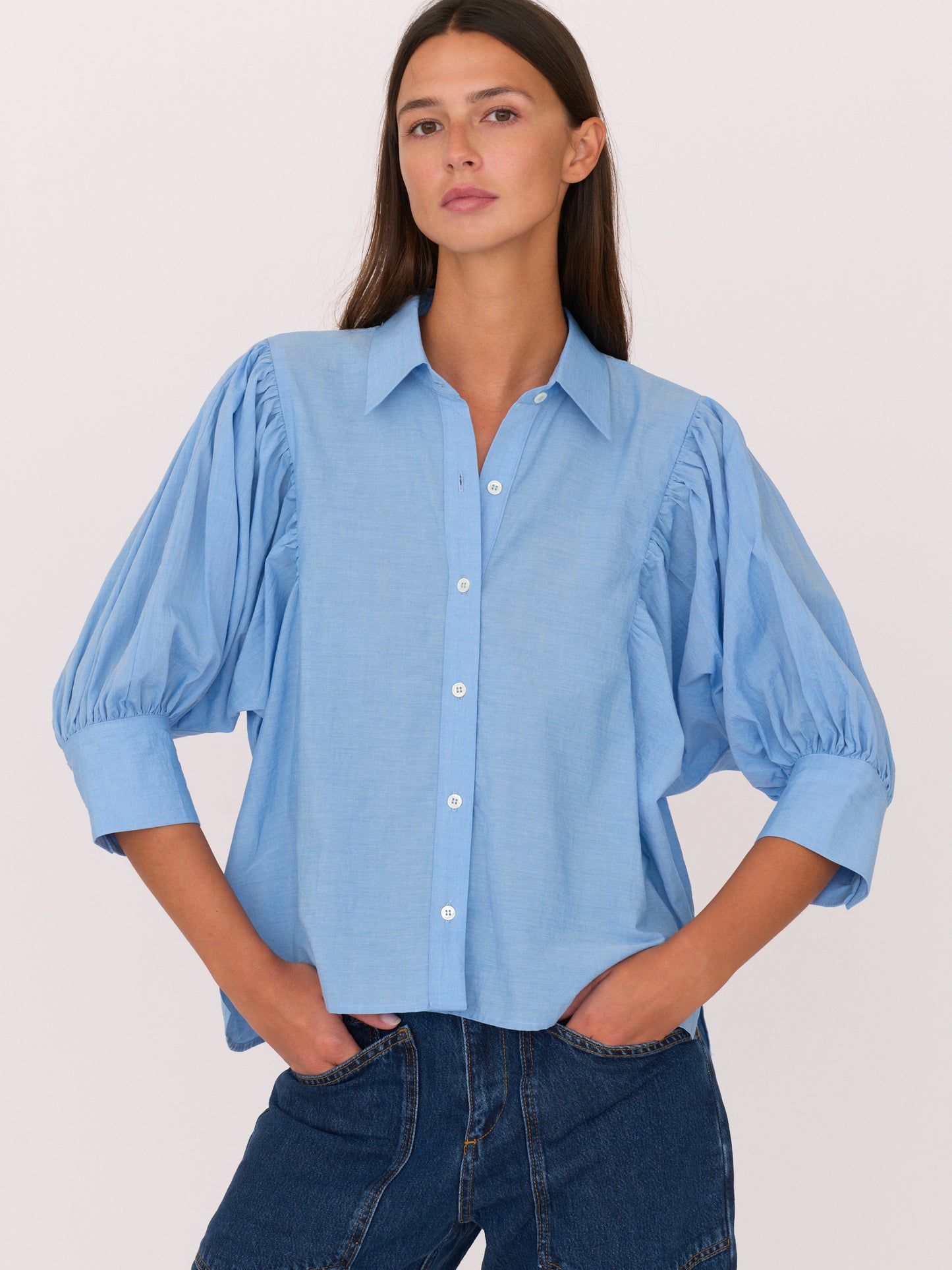 Leony Button up Shirt - Blue