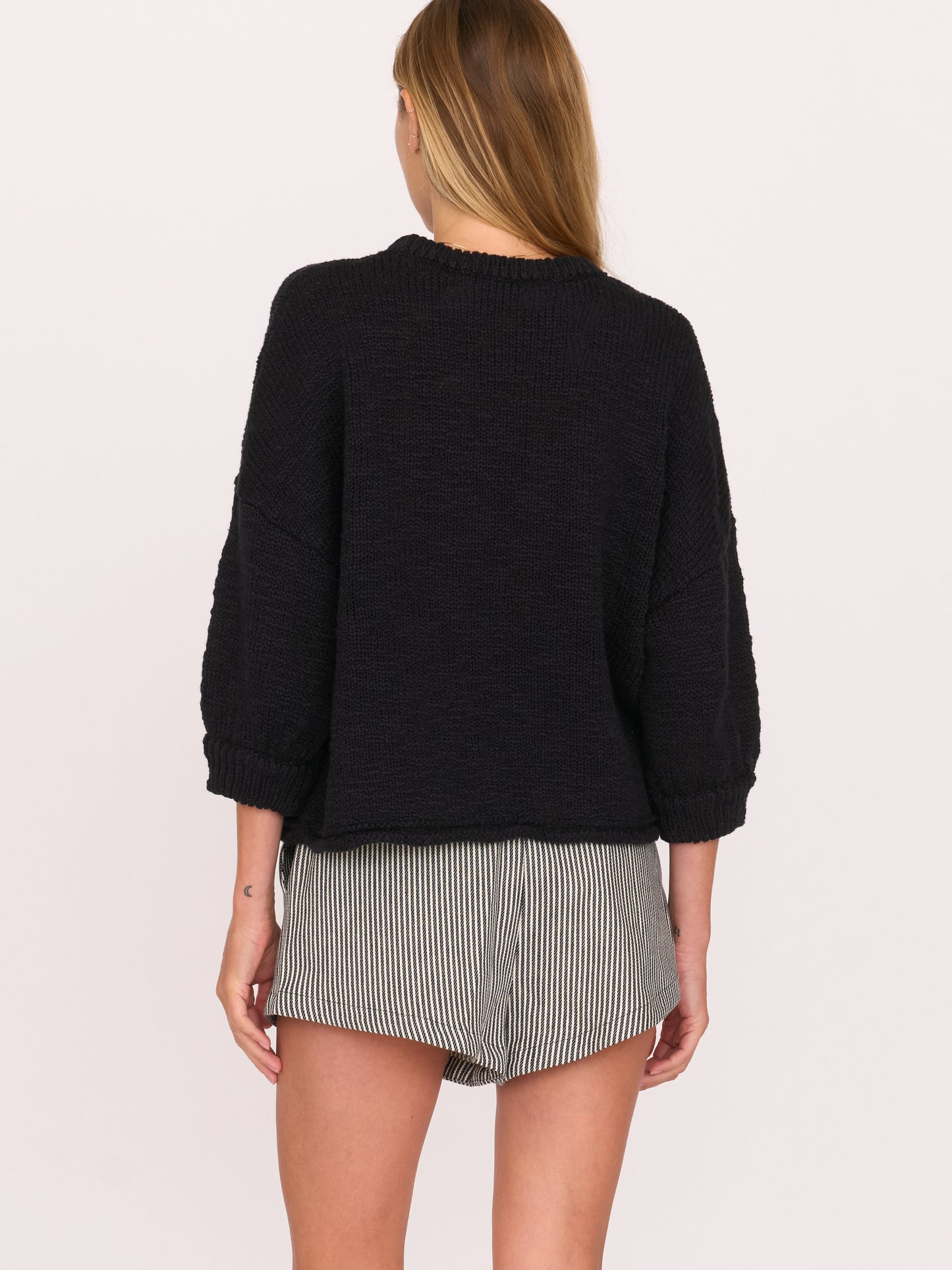 3/4 Sleeve Sweater - Black