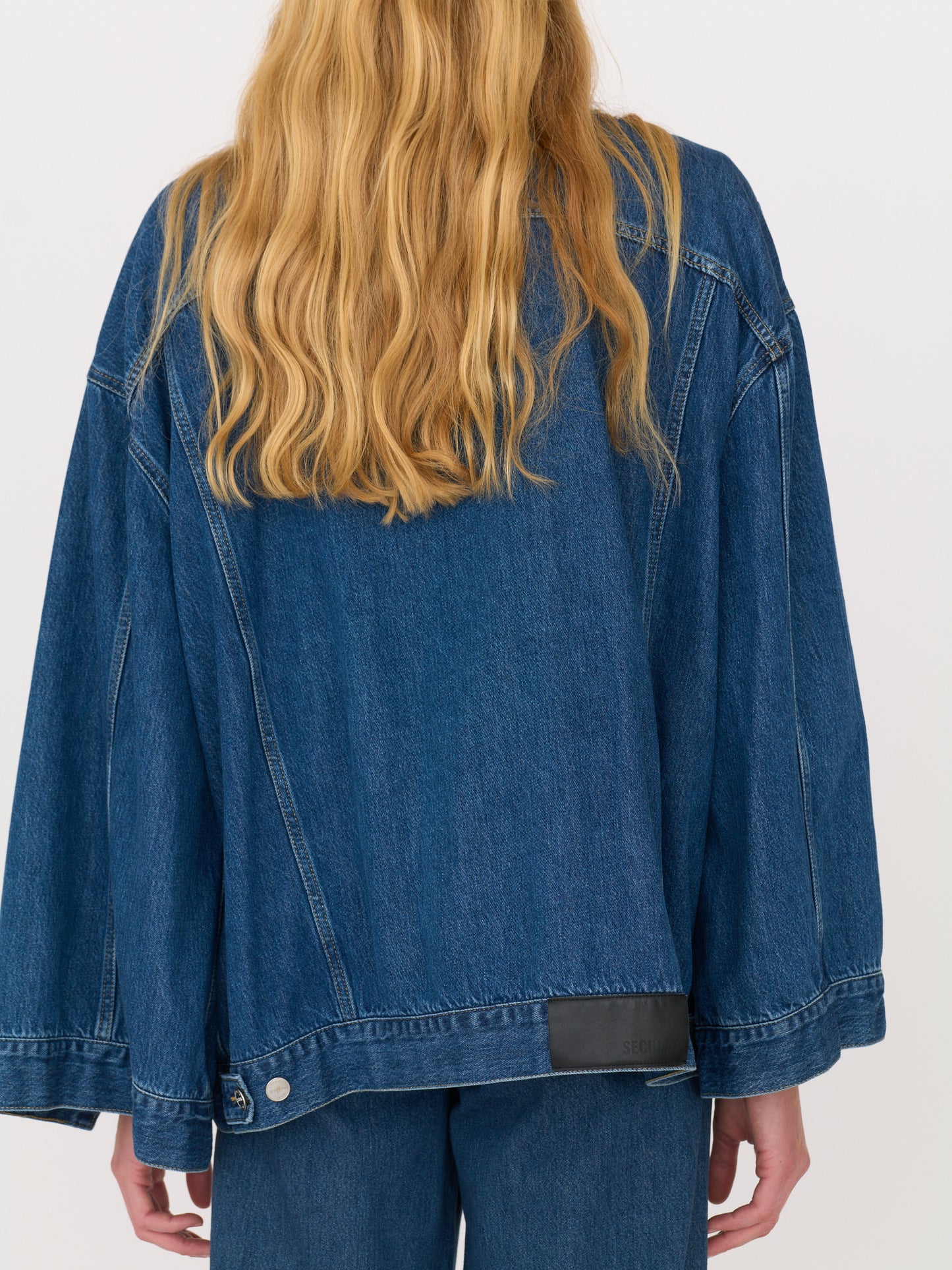 Oversized Denim Capelet Jacket