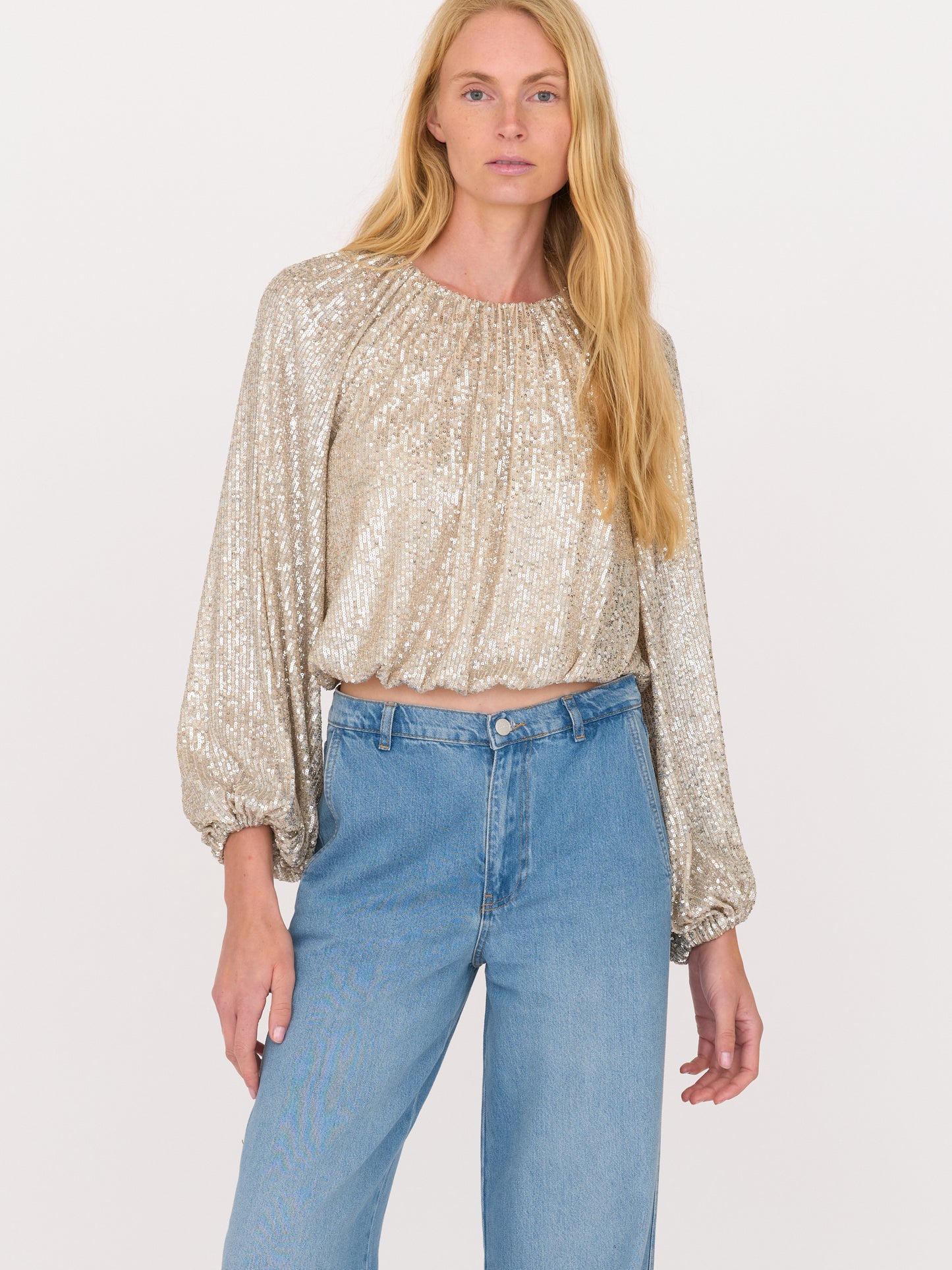Ava Top - Gold Sequins