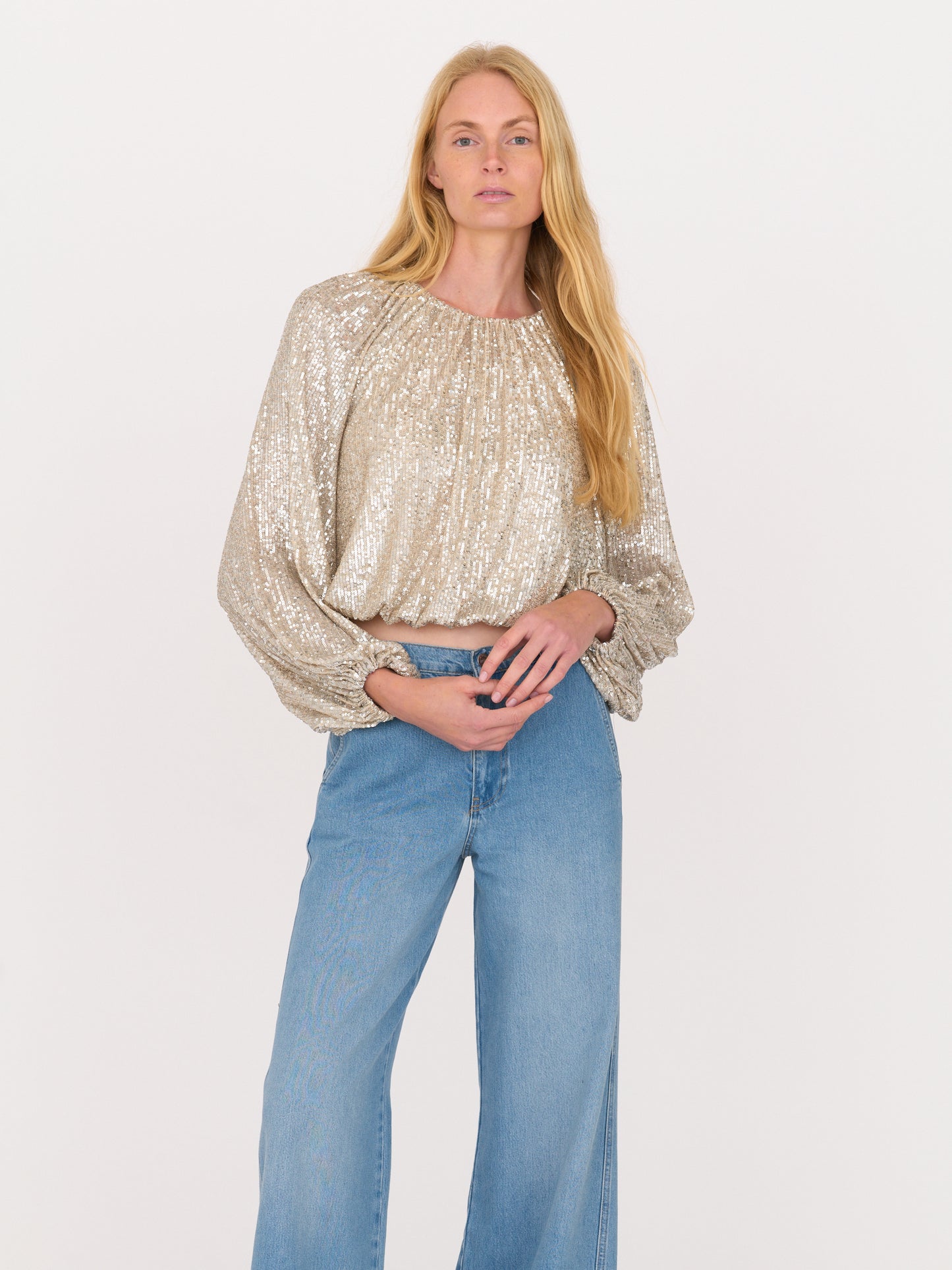 Ava Top - Gold Sequins