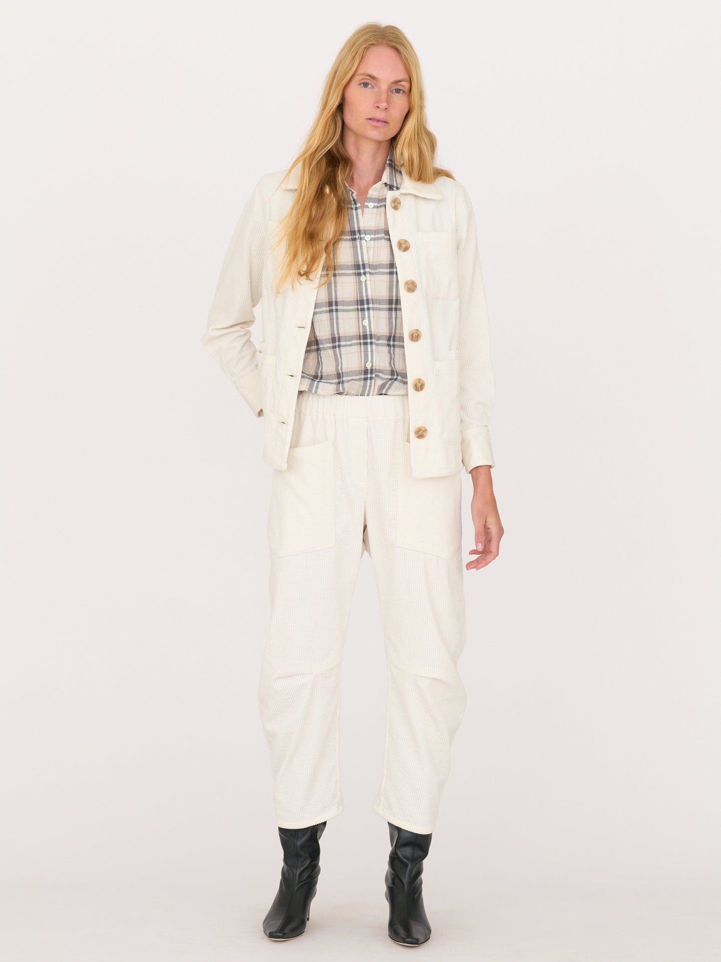 Brea Jacket— Japanese Wide-Wale Corduroy White