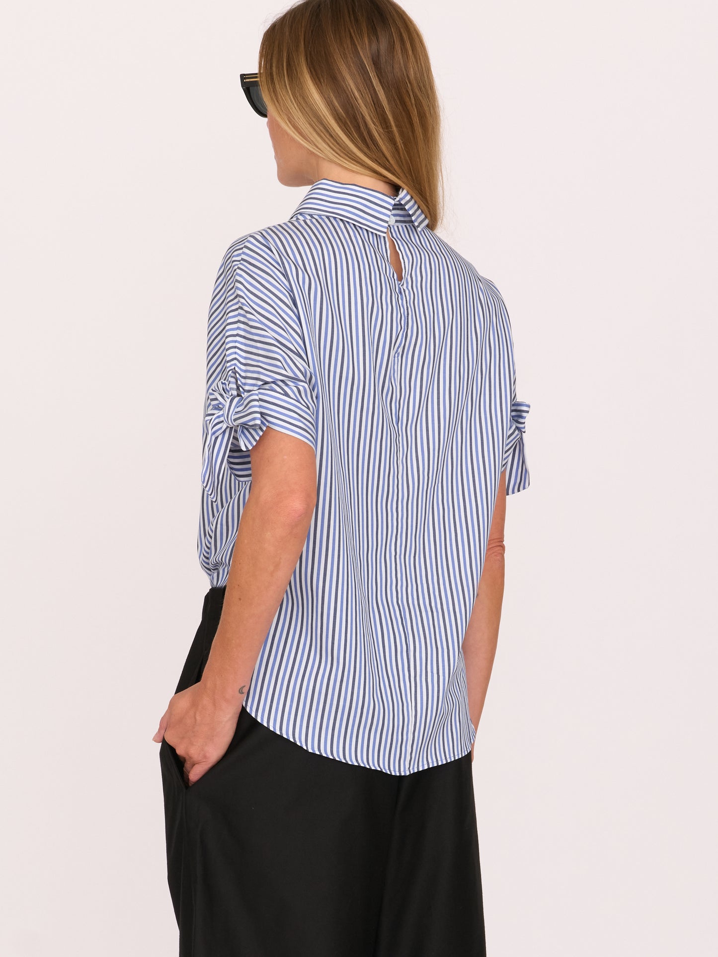 River Shirt - Blue/Black Stripe