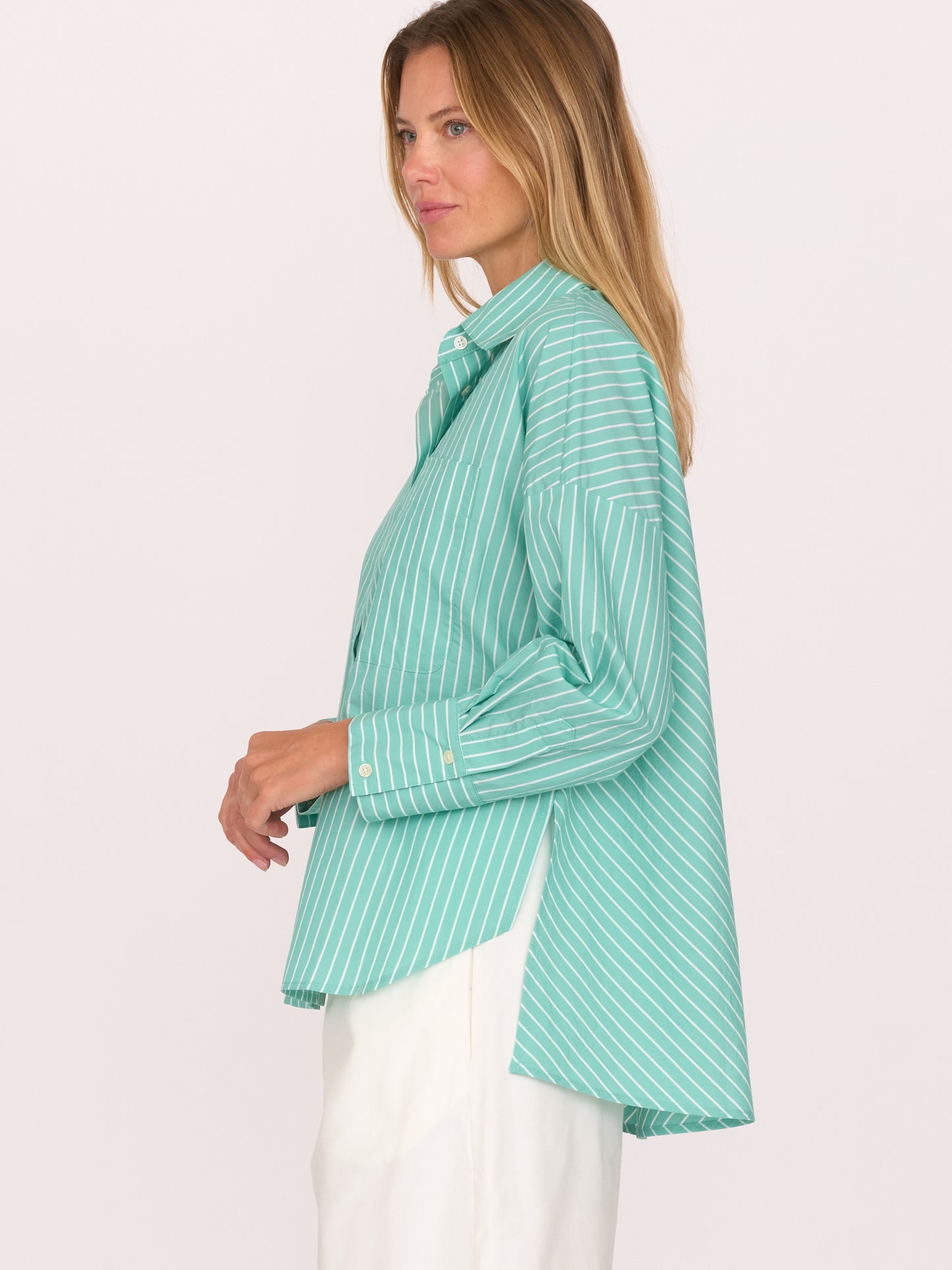 Brady Shirt - Turquoise Stripe