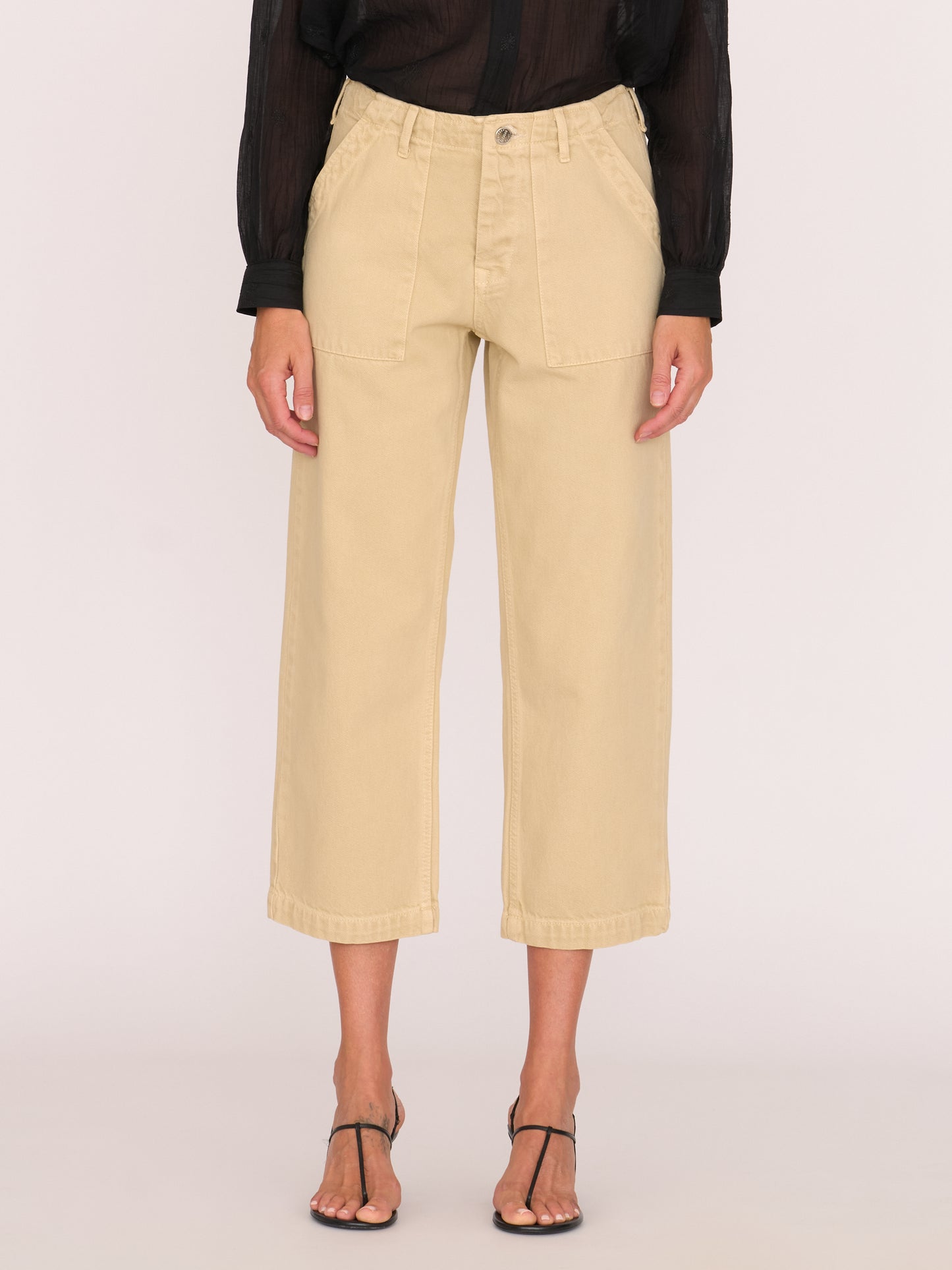 Alex Mid-rise Utility Cotton Jean - Sand