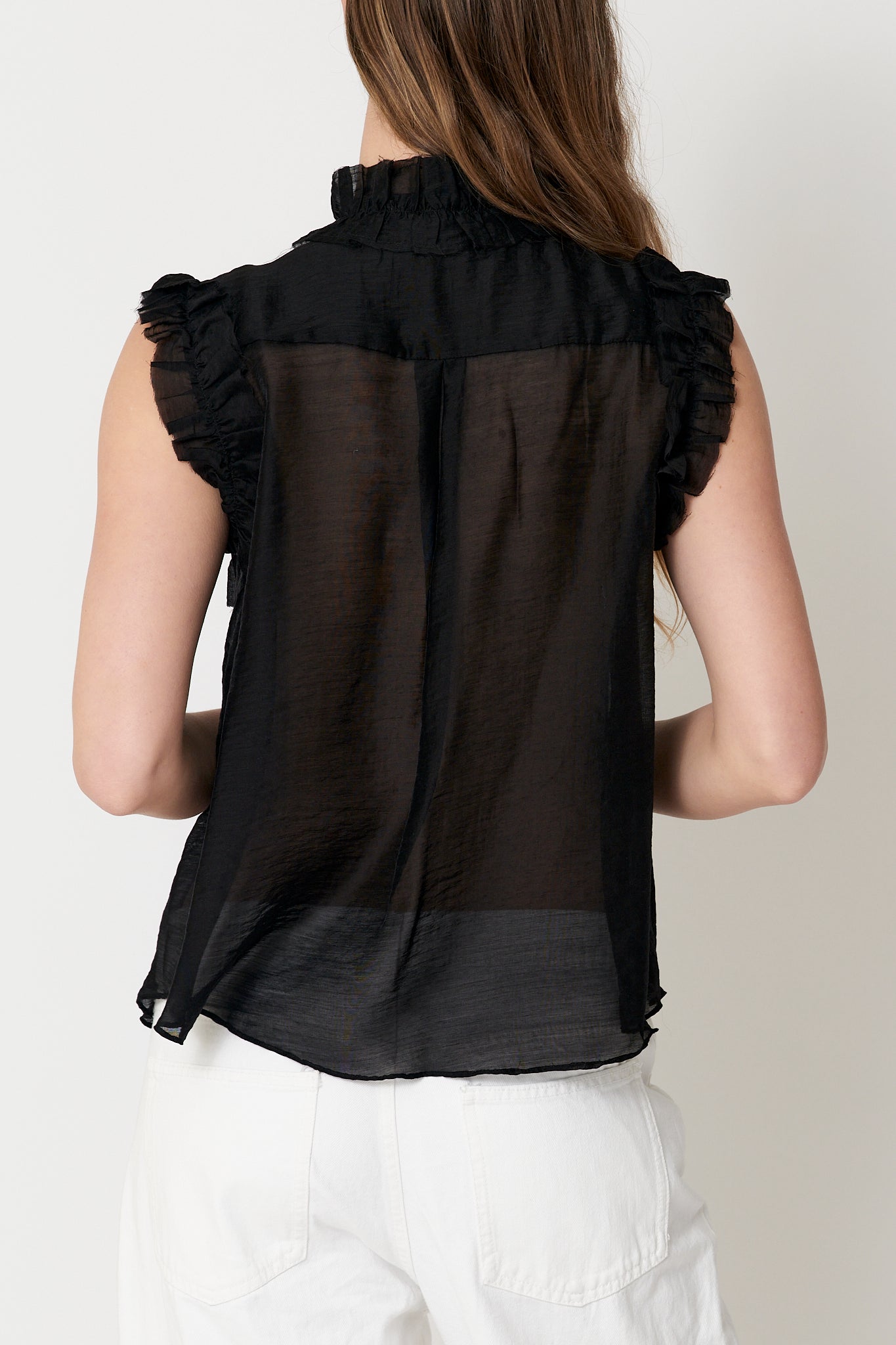 Victoria Shirt - Black Sheer Tencel