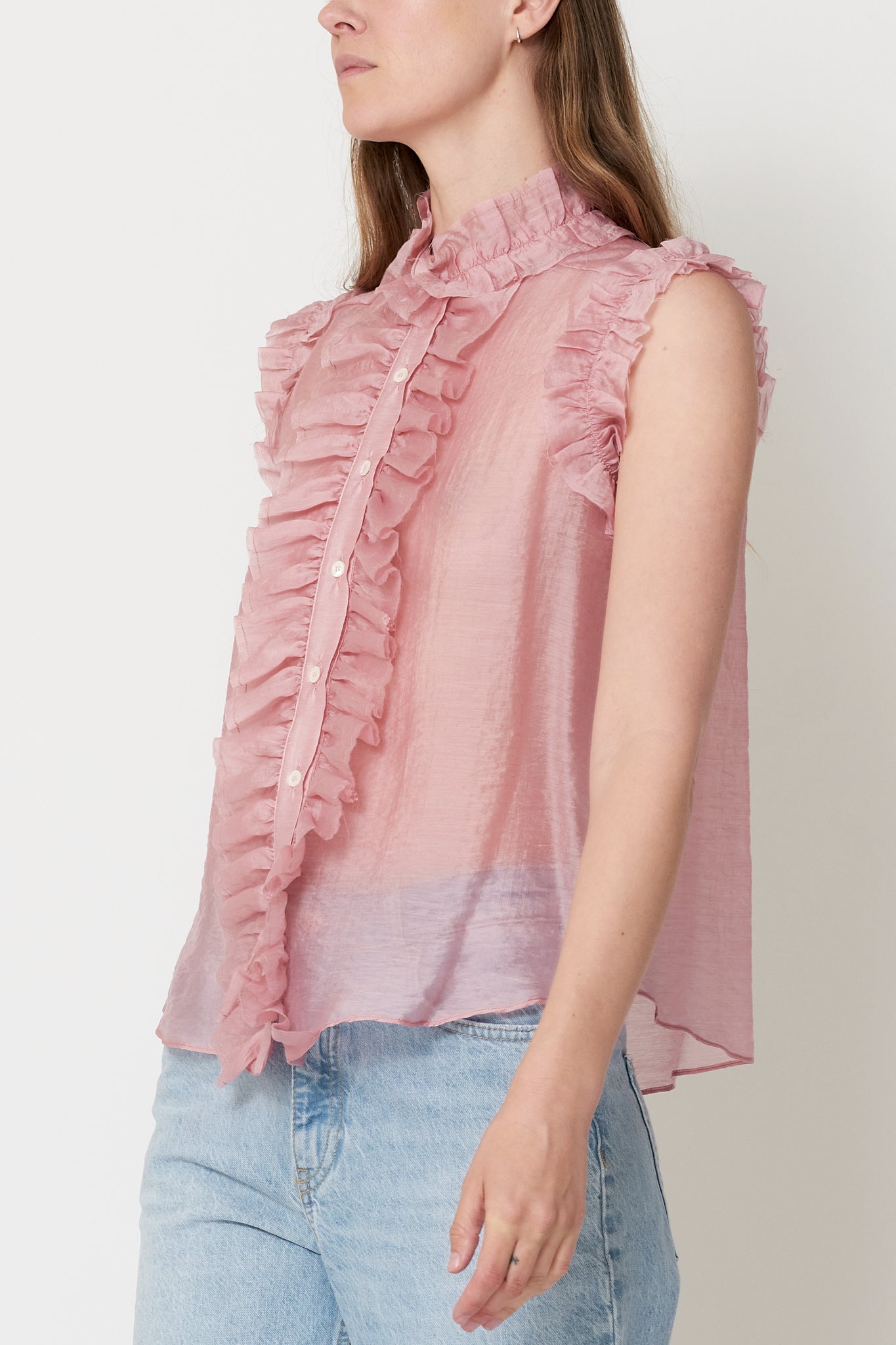 Victoria Shirt - Pink Sheer Tencel