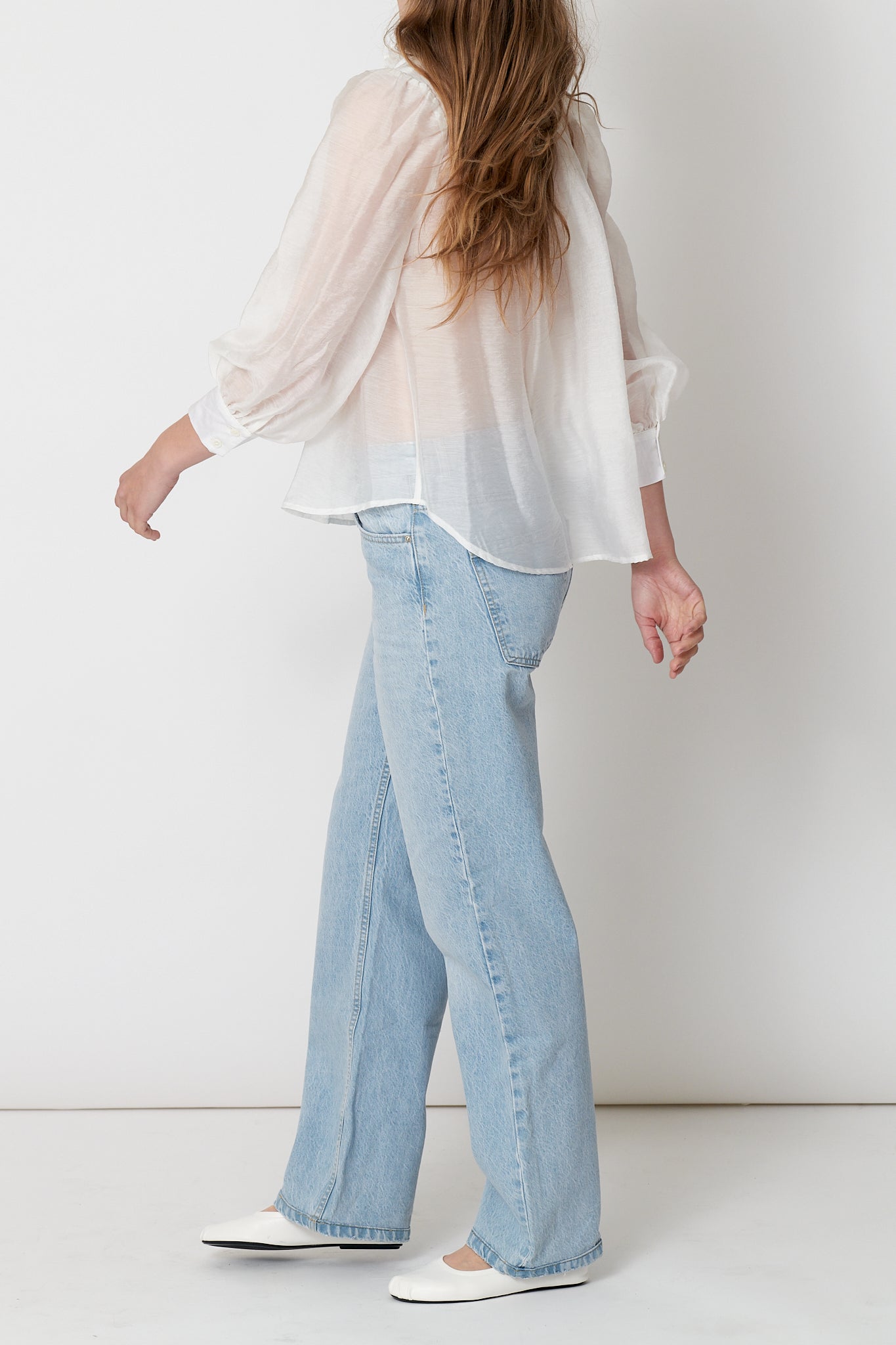 Rene Shirt - White Sheer Tencel