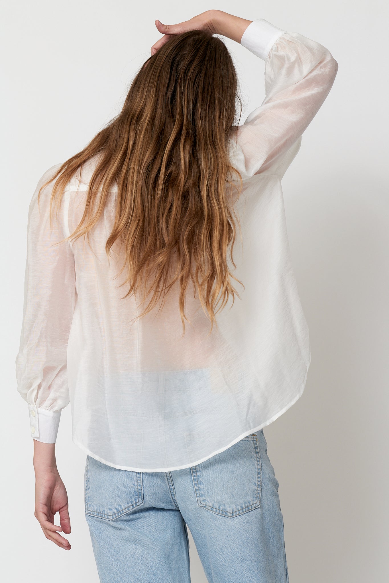 Rene Shirt - White Sheer Tencel