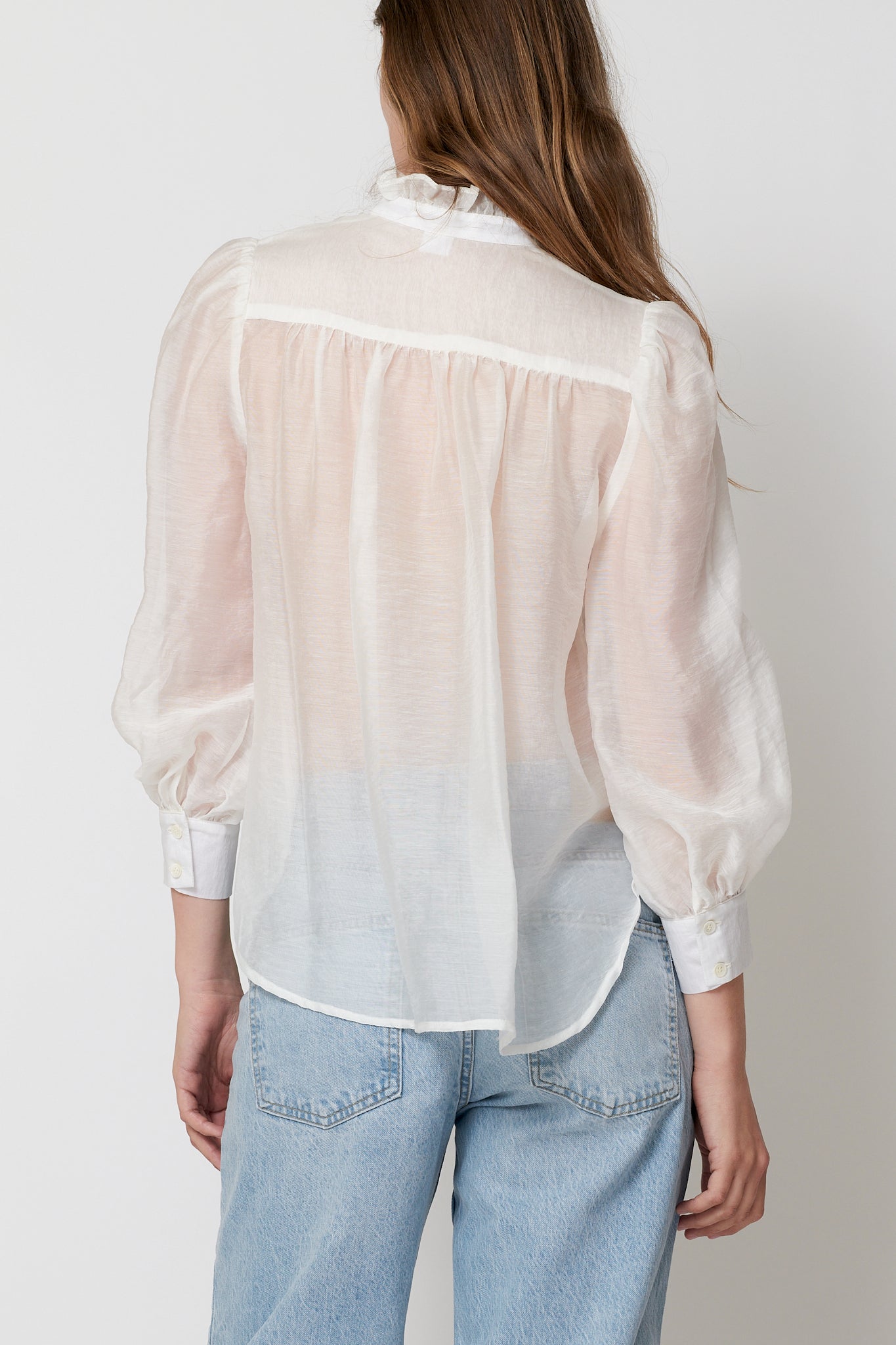 Rene Shirt - White Sheer Tencel