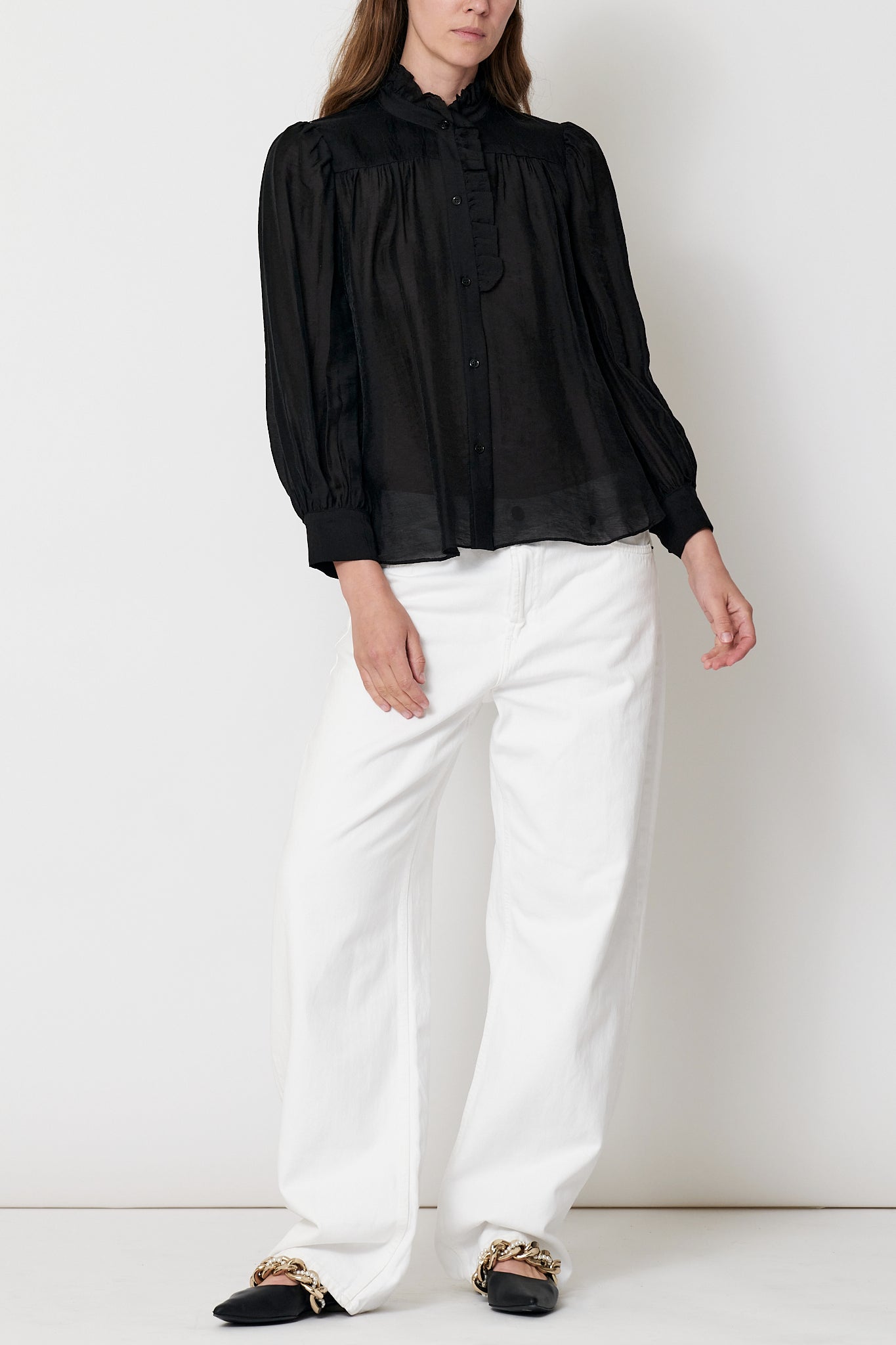 Rene Shirt - Black Sheer Tencel