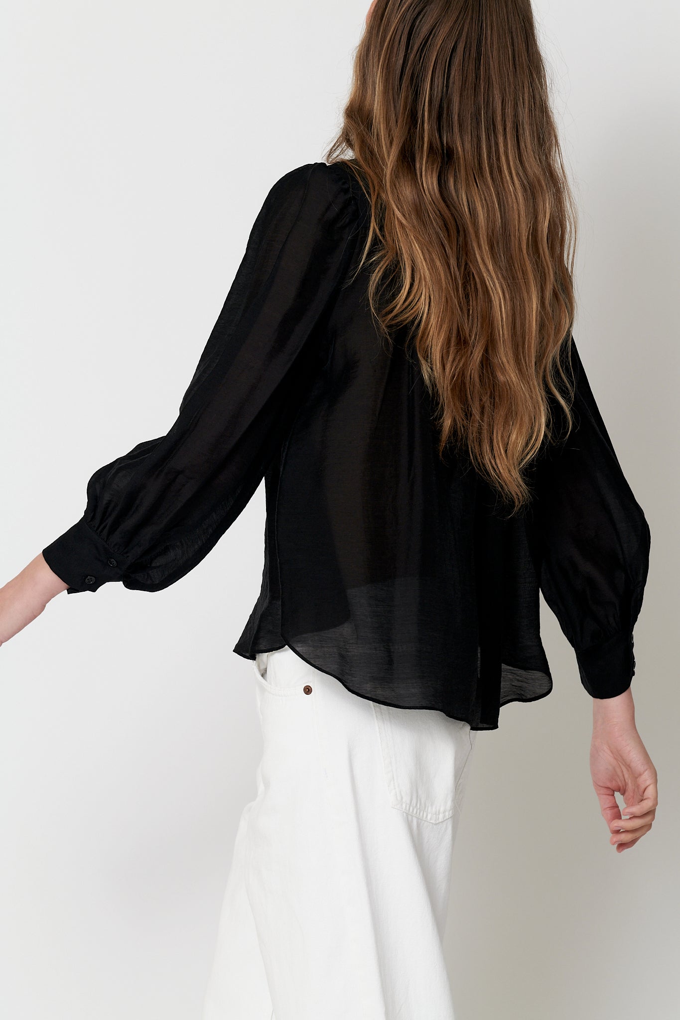 Rene Shirt - Black Sheer Tencel