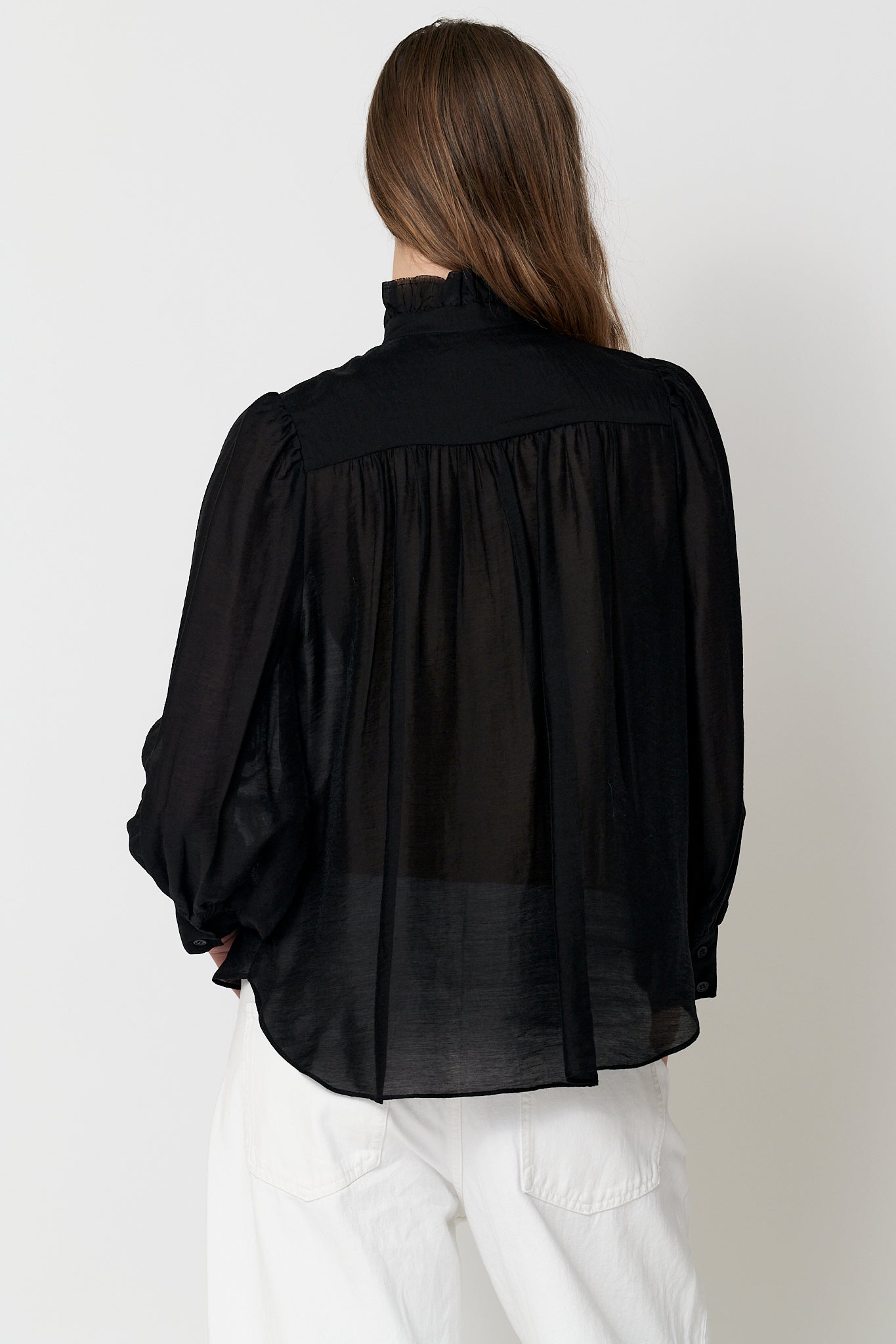 Rene Shirt - Black Sheer Tencel