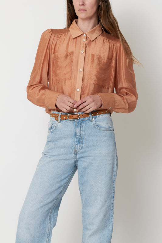 Levi Shirt - Apricot Sheer Tencel