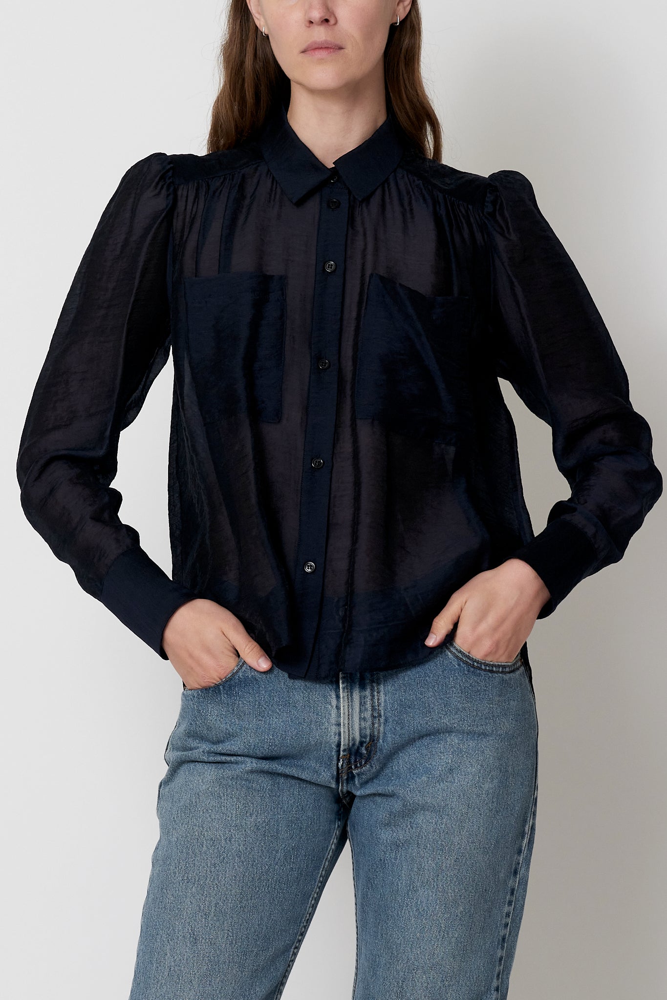 Levi Shirt - Navy Sheer Tencel