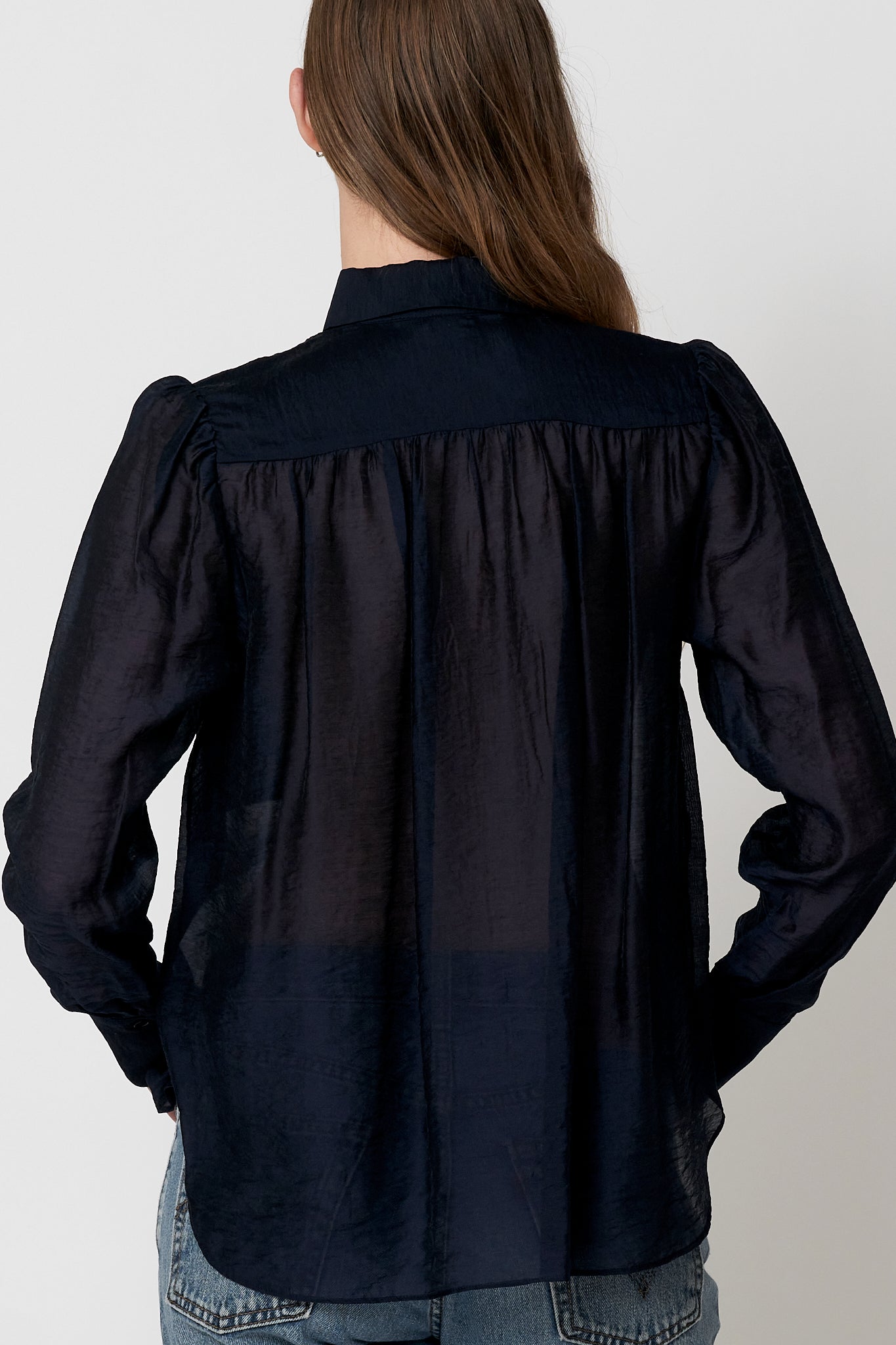 Levi Shirt - Navy Sheer Tencel