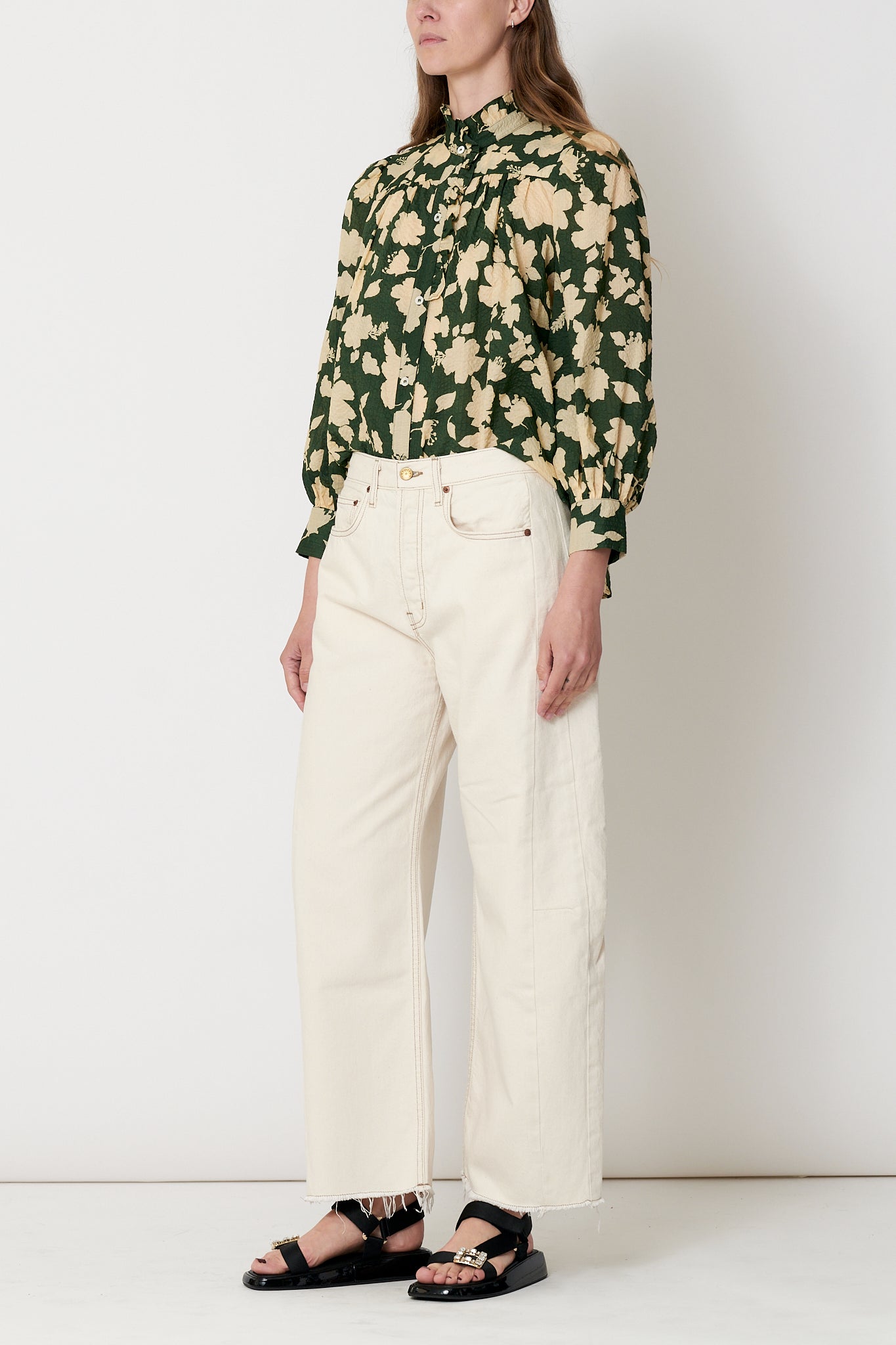 Rene Shirt - Green Vintage Floral