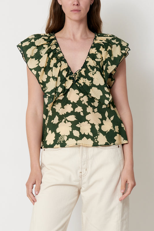 Ruby Shirt - Green Vintage Floral