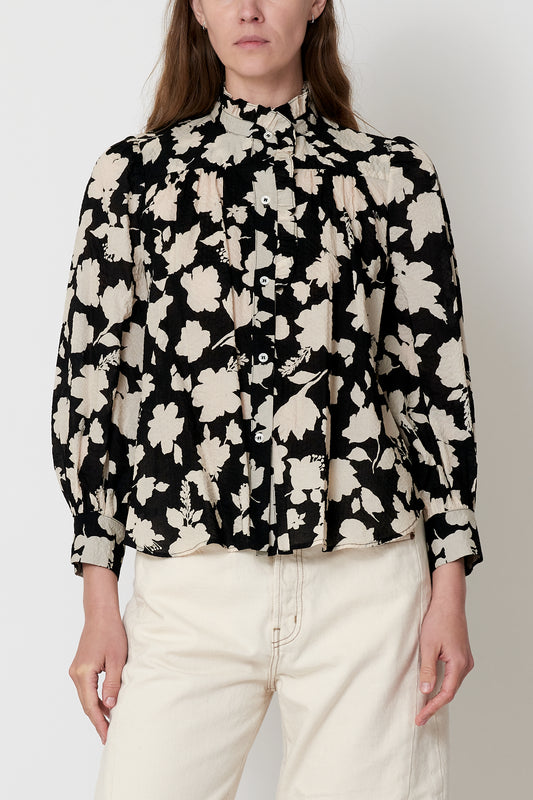 Rene Shirt - Black Vintage Floral