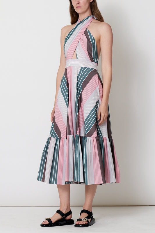 Eve Dress - Pink Patchwork Stripe