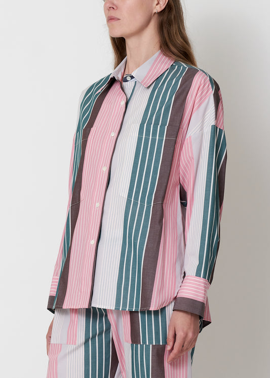 Molly Shirt - Pink Patchwork Stripe