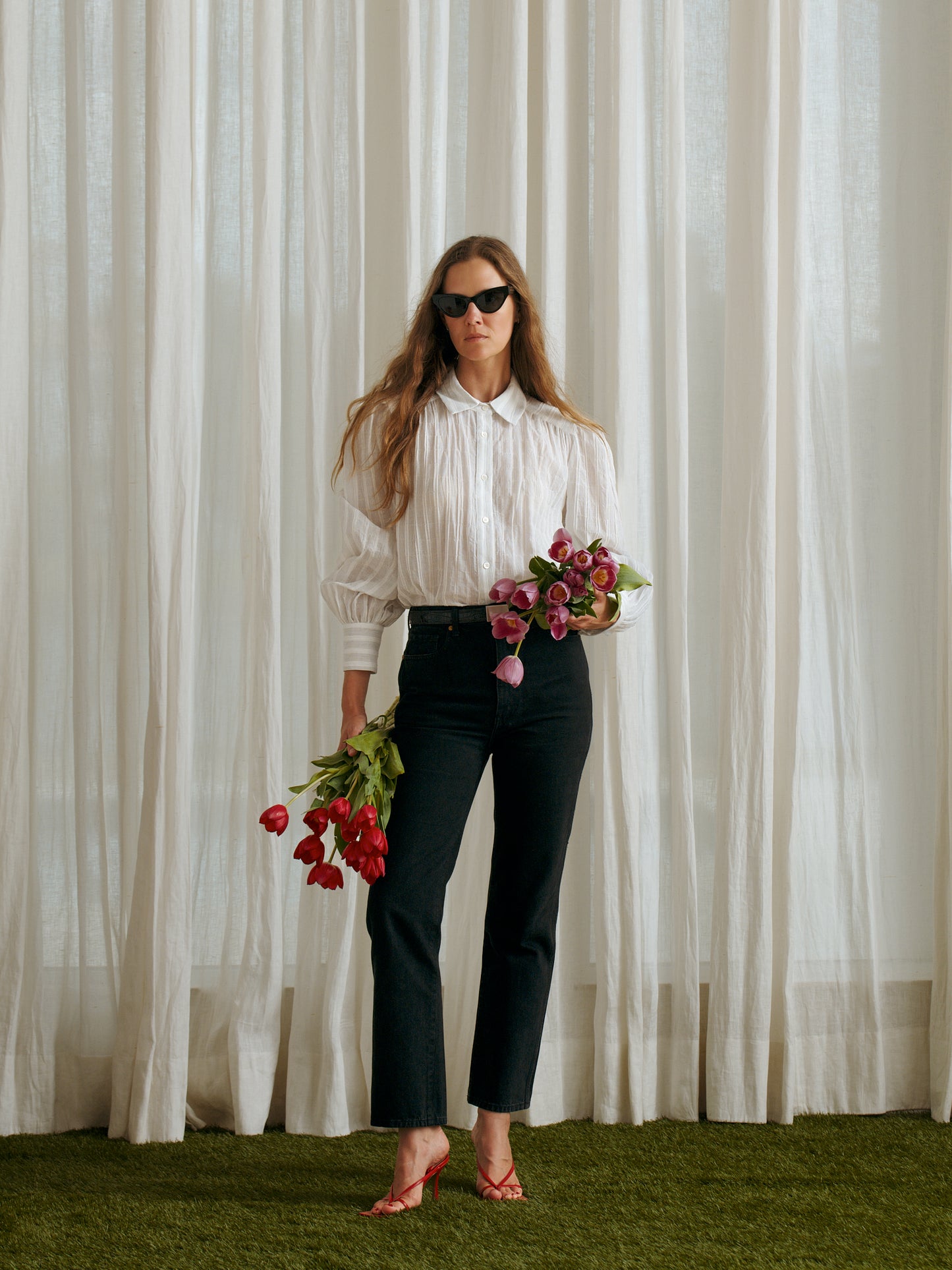 Opal Button Up Shirt - White Stripe