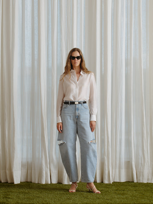 Blake Shirt - Blush Stripe