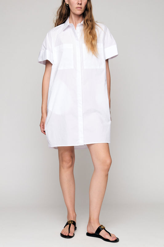 Jax Shirt Dress - White