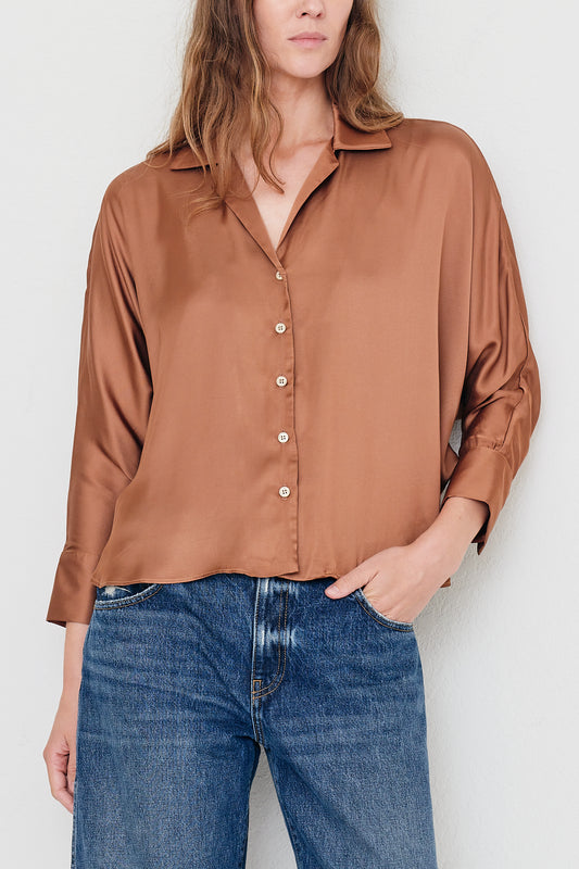 Autumn Shirt – Penny Dolman Sleeve Button-Up in Viscose