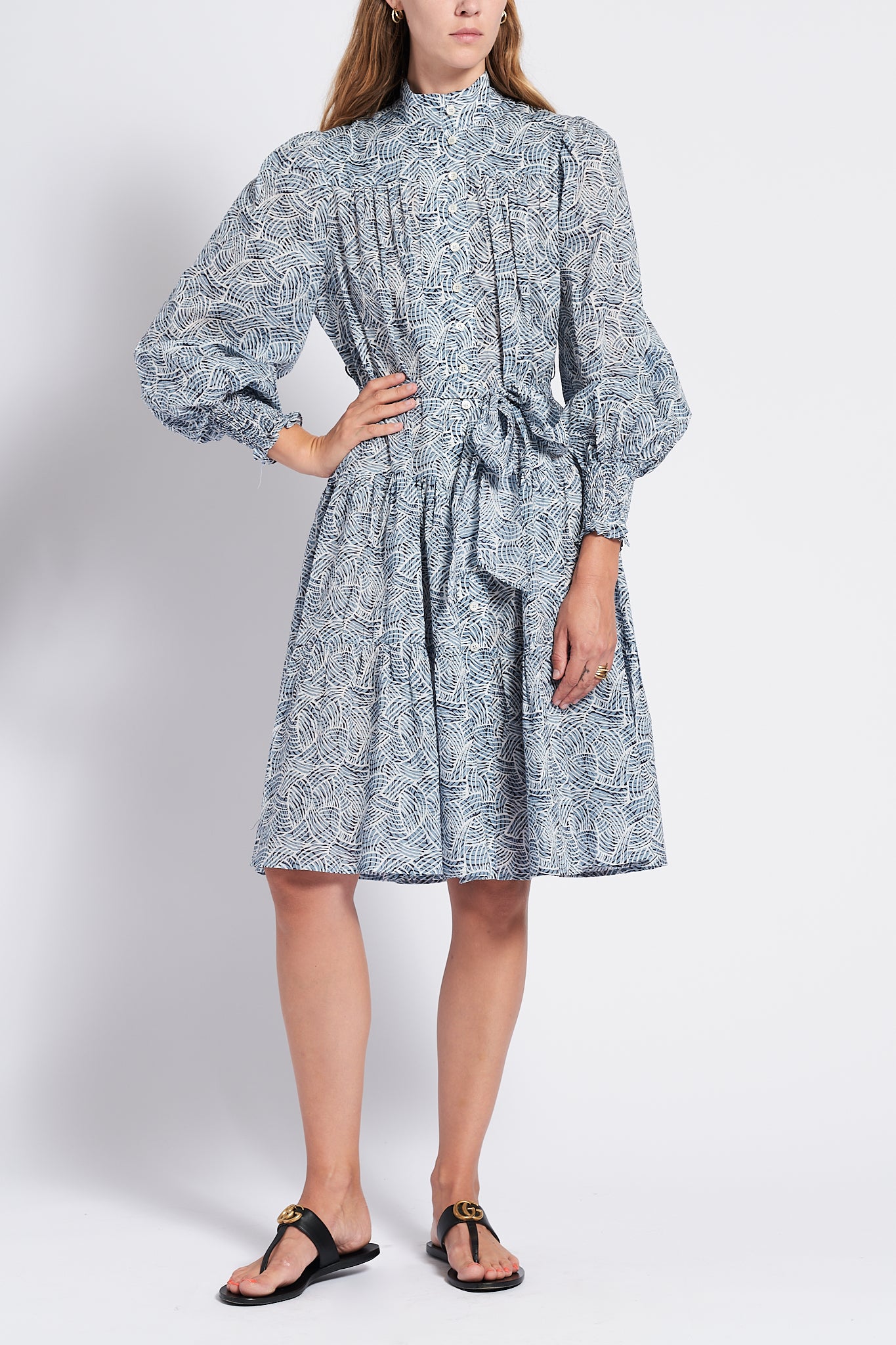 Jolie Dress - Woodgrain Blue