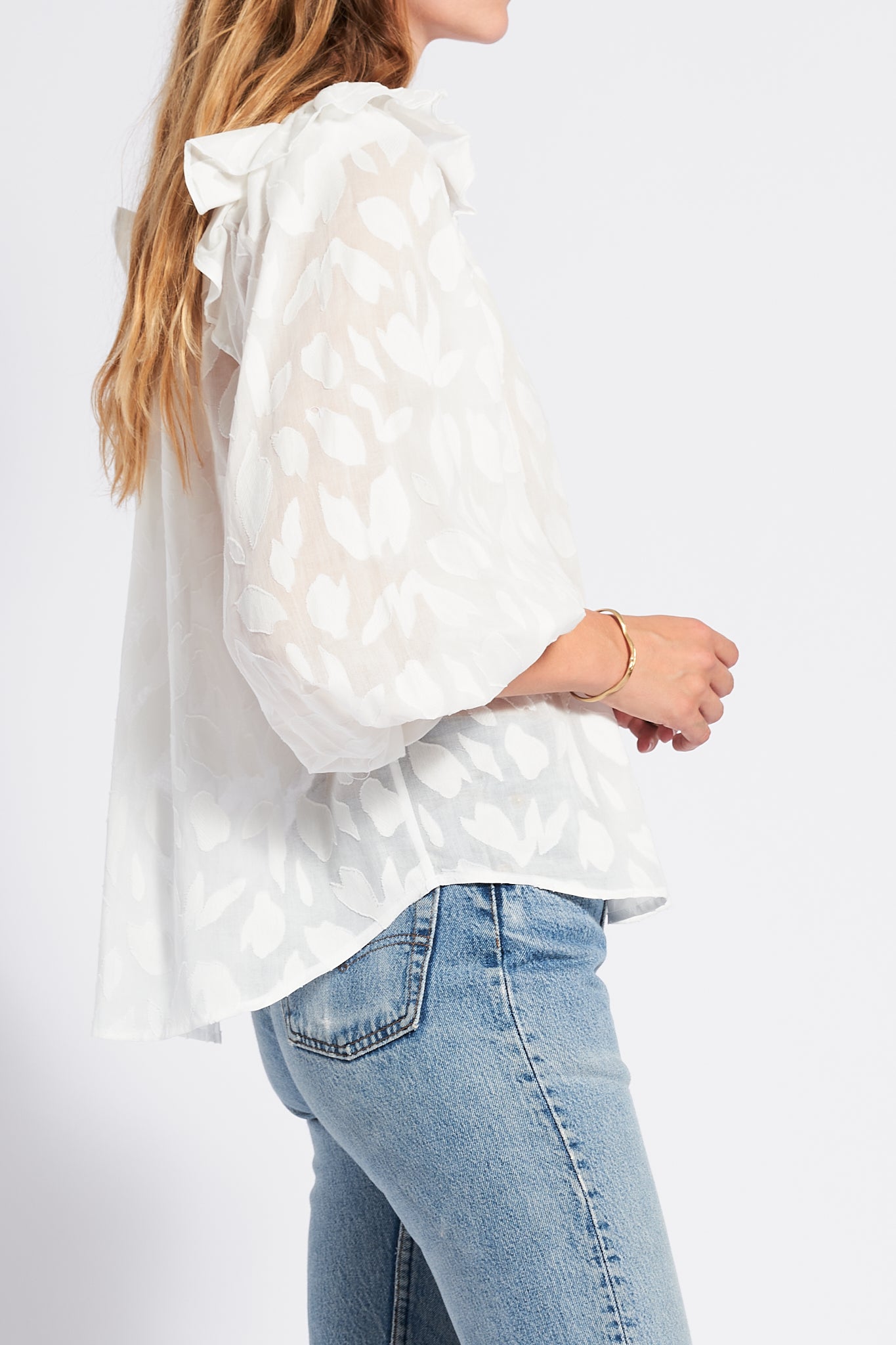 Mariana Shirt - White Jaquard