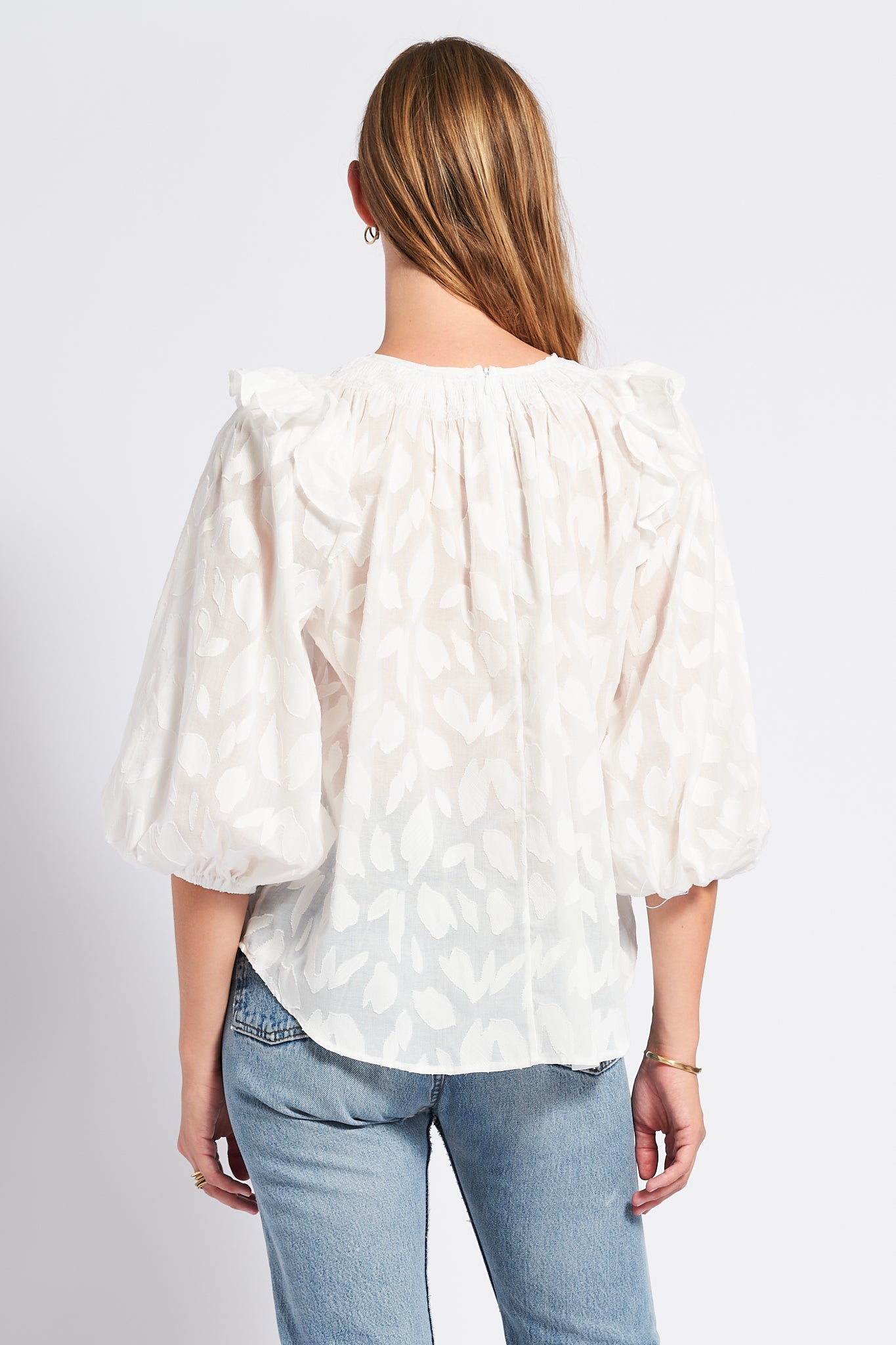 Mariana Shirt - White Jaquard