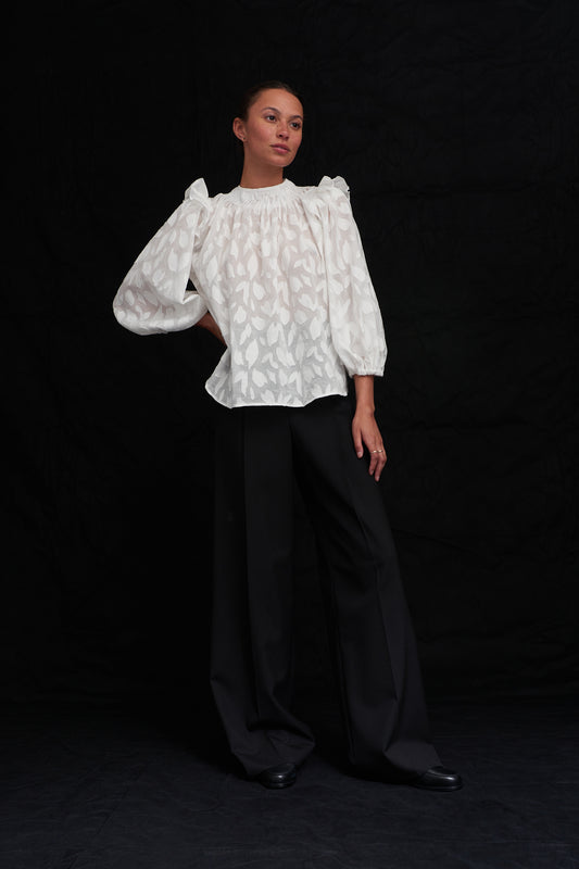 Mariana Shirt - White Jaquard